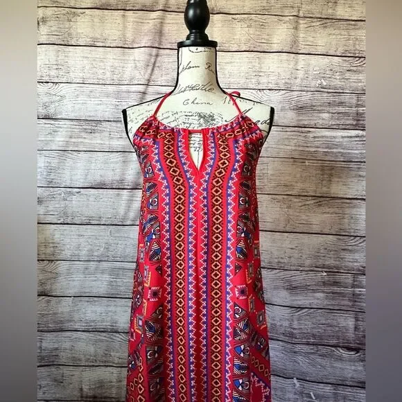 Flying Tomato Aztec Tribal Halter Maxi Dress XS - Picture 3 of 9